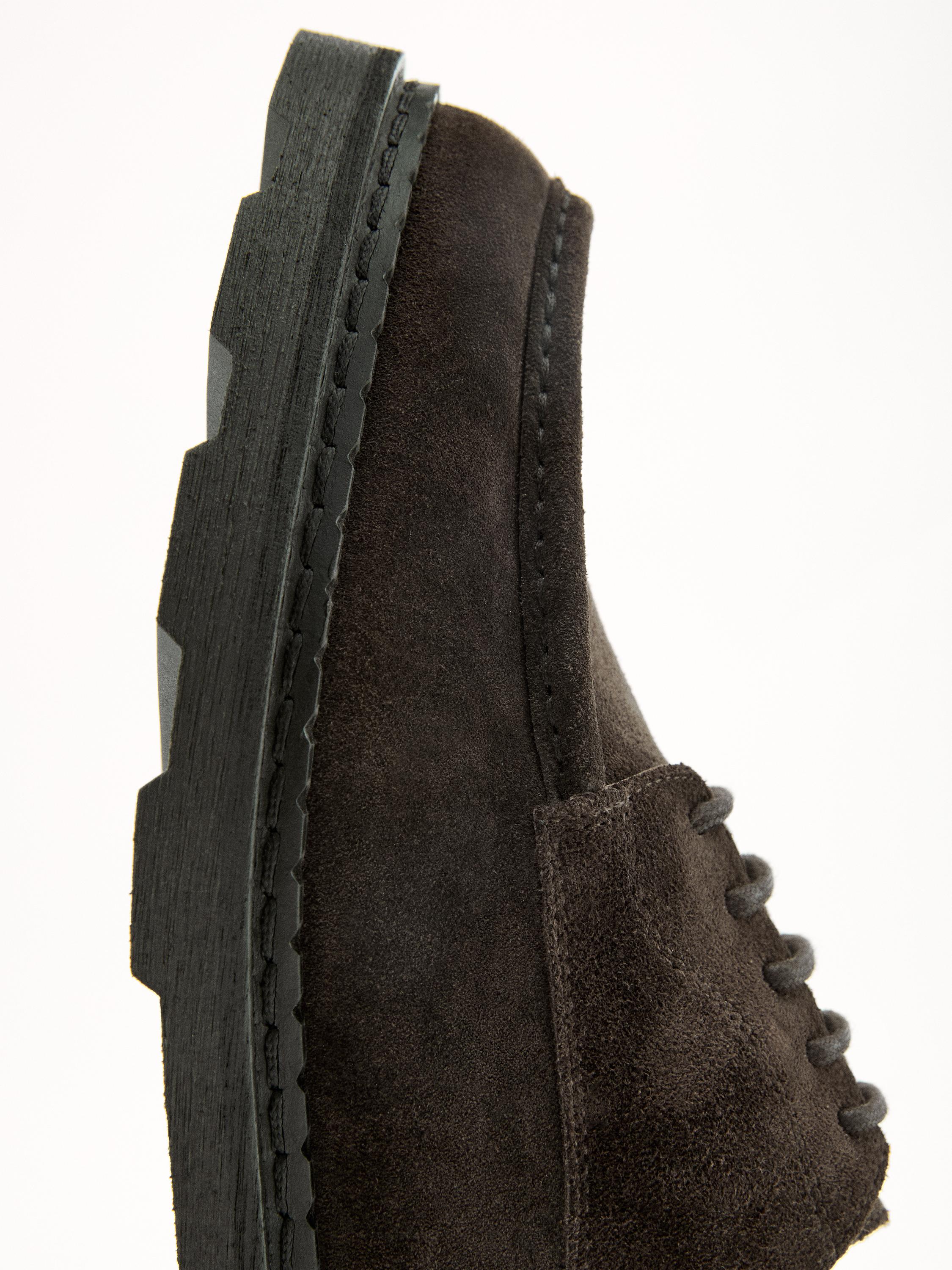 Moc toe split suede shoes